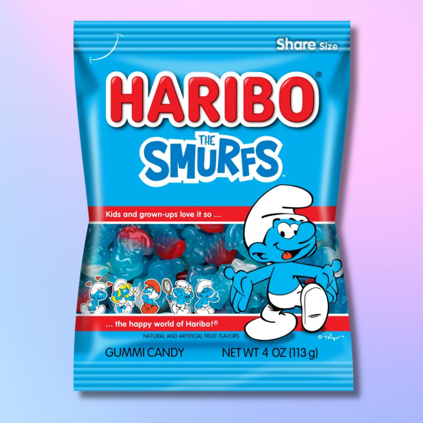 Haribo The Smurfs Peg Bag 113 g