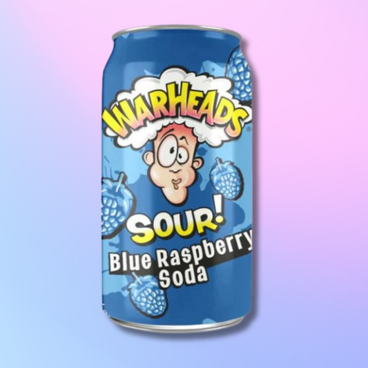 Warheads Sour Blue Raspberry Soda 355 mL