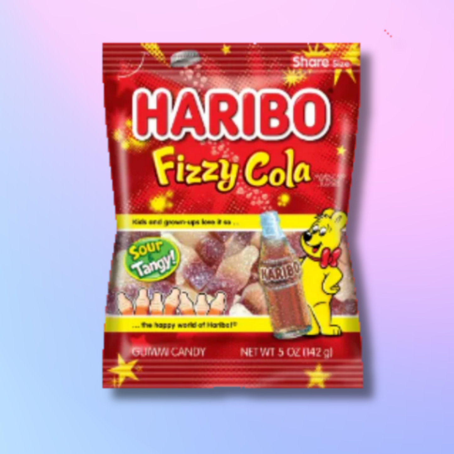 Haribo Fizzy Cola Candy Peg Bag 142 g