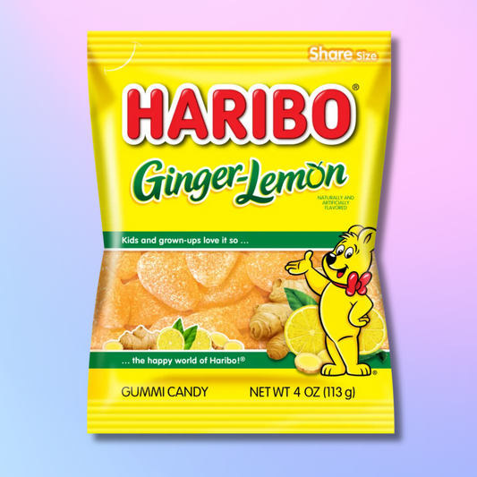 Haribo Ginger-Lemon Gummi Candy Peg Bag 113 g