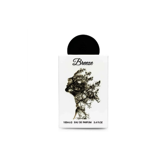 Parfum bottle with 'Breeze' branding on a white background